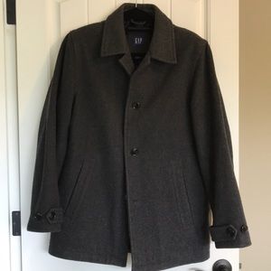 Men’s GAP Wool Pea Coat Dark Gray Warm